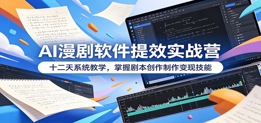 AI漫剧软件提效实战营:十二天系统教学,掌握剧本创作制作变现技能-猴哥项目网