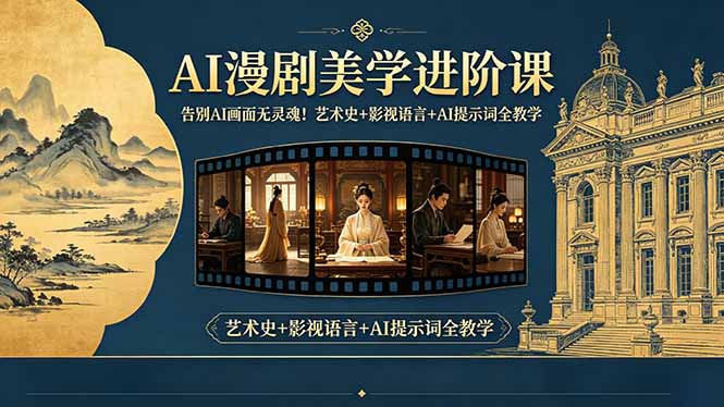 告别AI画面无灵魂!AI漫剧美学进阶课-更新,艺术史+影视语言+AI提示词全教学-猴哥项目网
