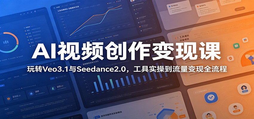 AI视频创作变现课:玩转Veo3.1与Seedance2.0,工具实操到流量变现全流程-猴哥项目网
