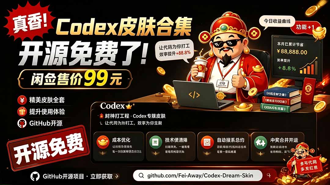 Codex Dream Skin:GitHub免费开源,让Codex拥有精美皮肤-猴哥项目网