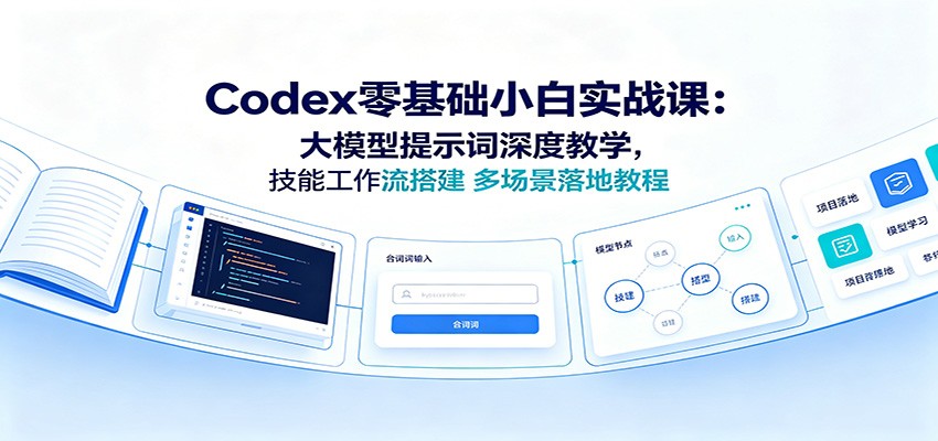 Codex零基础实战:大模型提示词×技能工作流搭建×多场景落地-猴哥项目网