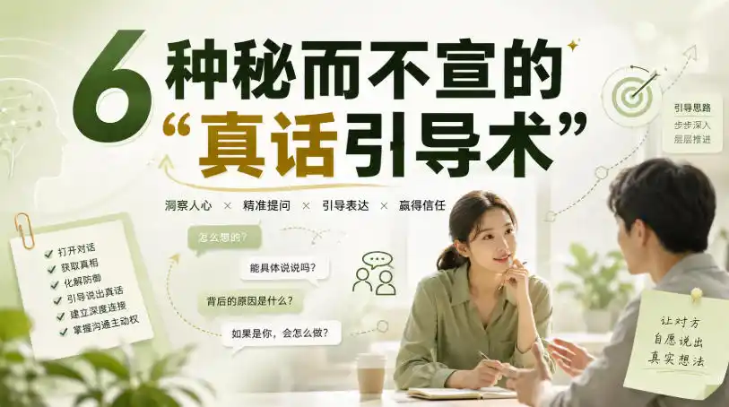 付费文章:6种秘而不宣的“真话引导术”-猴哥项目网