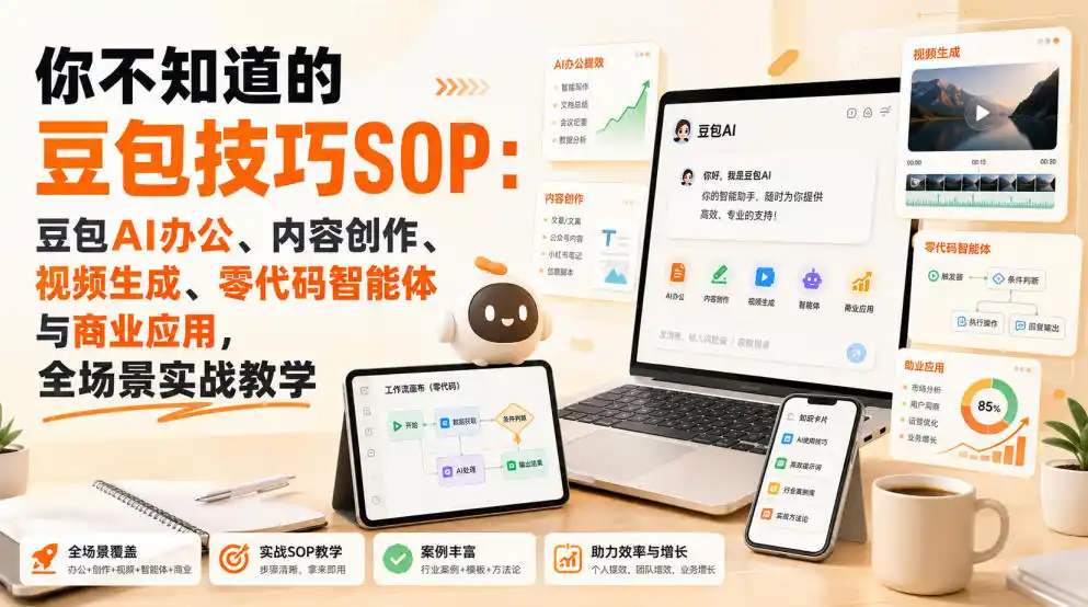 你不知道的豆包技巧SOP:豆包AI办公、内容创作、视频生成、零代码智能体与商业应用,全场景实战教学-猴哥项目网
