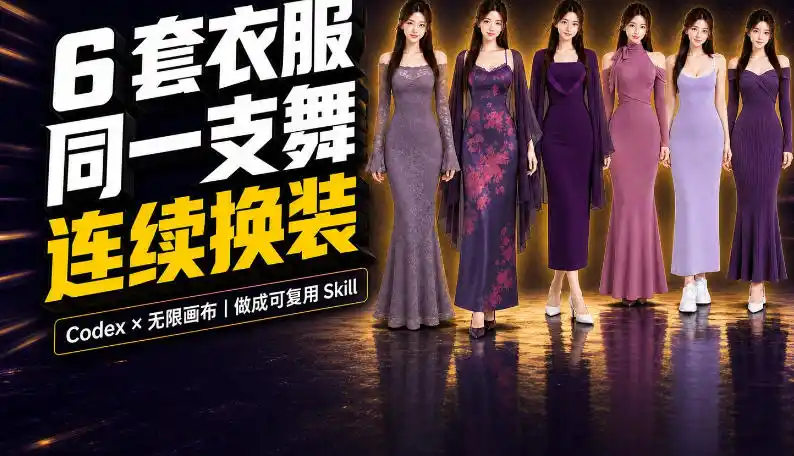同一支舞,6套衣服按顺序切换:我把服装换装视频做成了一个Skill-猴哥项目网