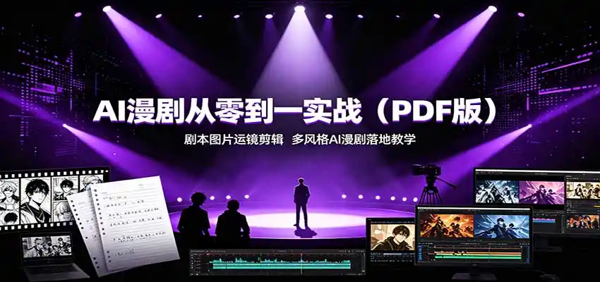AI漫剧从零到一实战(PDF版):剧本图片运镜剪辑,多风格AI漫剧落地教学-猴哥项目网