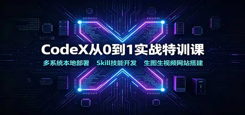 CodeX从0到1实战特训课:多系统本地部署,Skill技能开发,生图生视频网站搭建-猴哥项目网