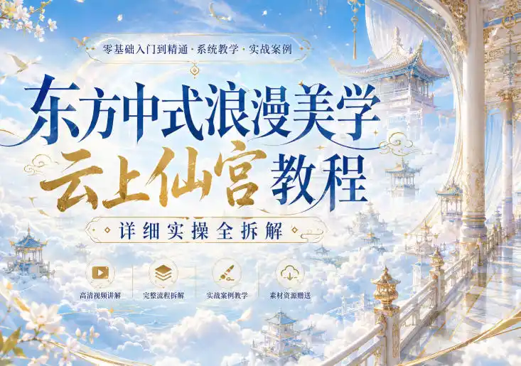 东方中式浪漫美学云上仙宫教程,详细实操全拆解-猴哥项目网