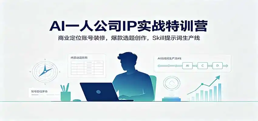 AI一人公司IP实战特训营:商业定位账号装修,爆款选题创作,Skill提示词生产线-猴哥项目网
