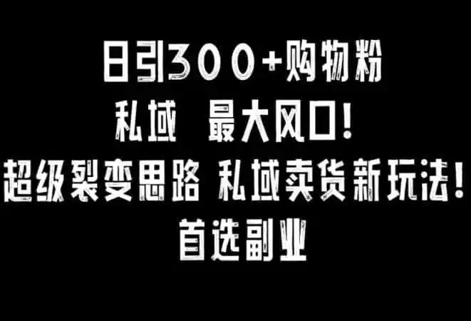 日引300+购物粉，超级裂变思路，私域卖货新玩法，小红书首选副业【揭秘】-猴哥项目网