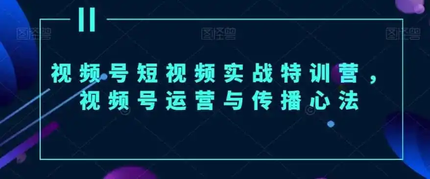 视频号短视频实战特训营,视频号运营与传播心法-猴哥项目网