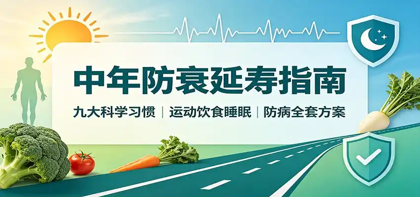 中年防衰延寿指南:九大科学习惯,运动饮食睡眠防病全套方案-猴哥项目网