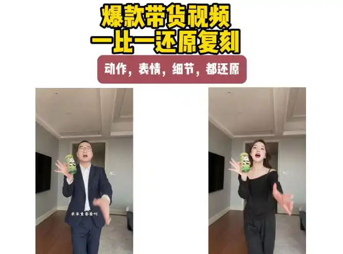 AI带货视频复刻,一比一还原加二创,动作,表情,细节,都还原,新手也能直接套用-猴哥项目网