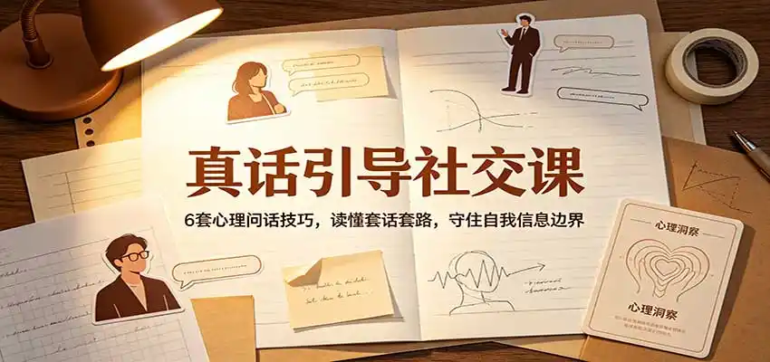 真话引导社交课:6套心理问话技巧,读懂套话套路,守住自我信息边界-猴哥项目网