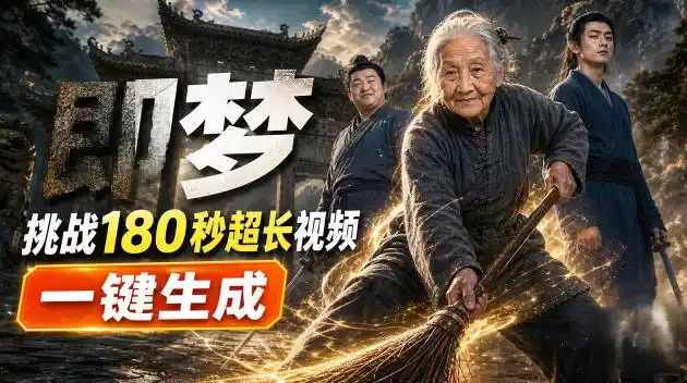 即梦挑战180秒超长视频!一键生成3分钟电影?完整制作流程详细分享!-猴哥项目网