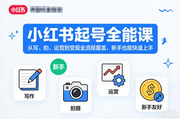 小红书起号全能课,从写、拍、运营到变现全流程覆盖,新手也能快速上手(更新)-猴哥项目网