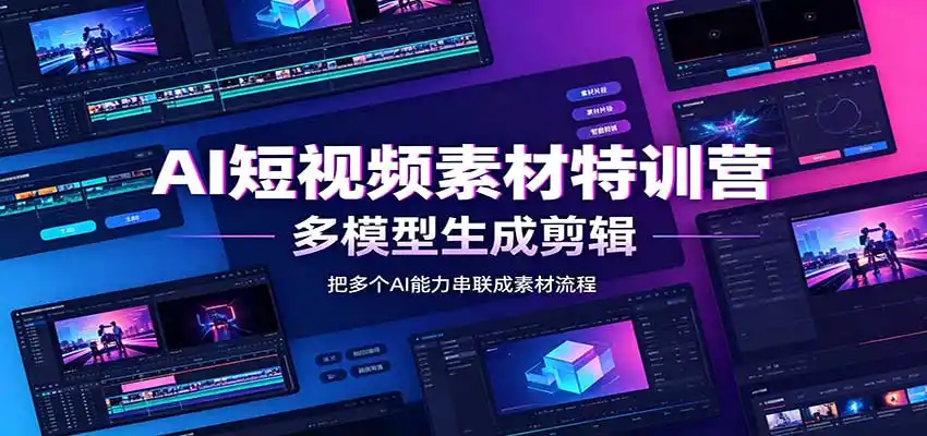 AI短视频素材特训营:Codex本地部署实操,多模型生成剪辑,爆量素材挖掘教学-猴哥项目网