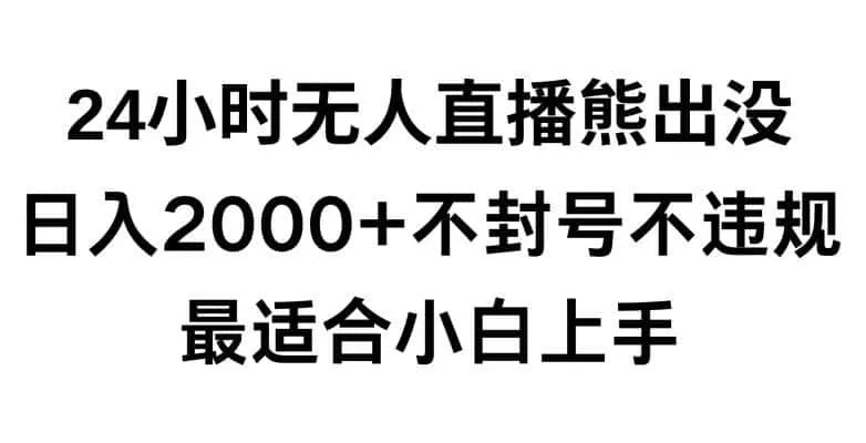快手24小时无人直播熊出没，不封直播间，不违规，日入2000+，最适合小白上手，保姆式教学【揭秘】-猴哥项目网